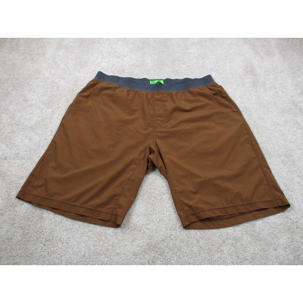 Prana Mojo Shorts Mens Extra Large XL Brown Performance Stretch Hiking Athletic